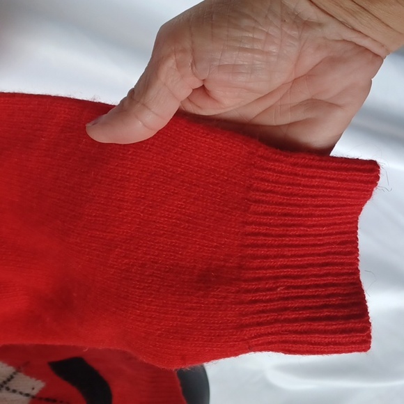 Vtg Rafaella Red Plaid Long Sleeve wool/Angora  Cardigan - Picture 3 of 8